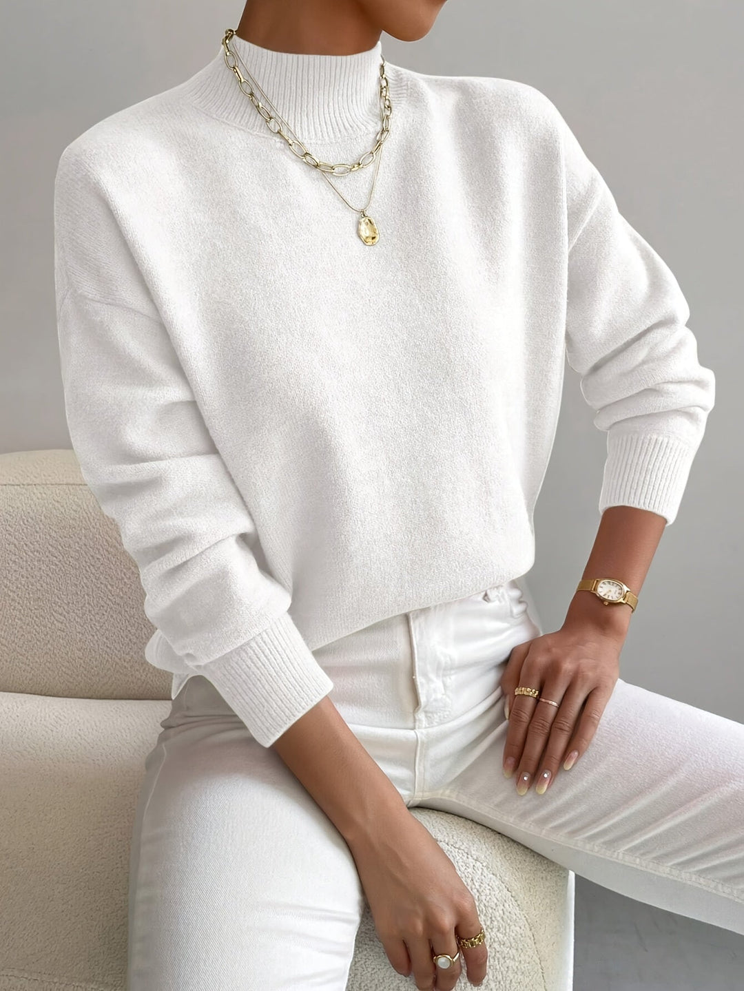 Verity – Mock Neck Knit Jumper
