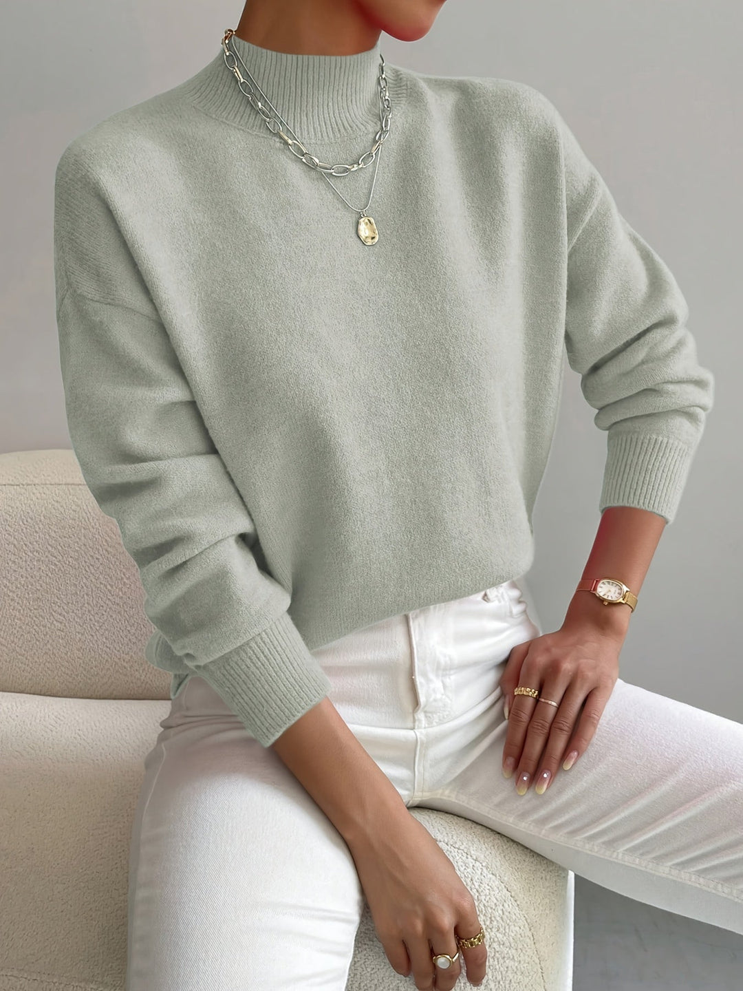 Verity – Mock Neck Knit Jumper