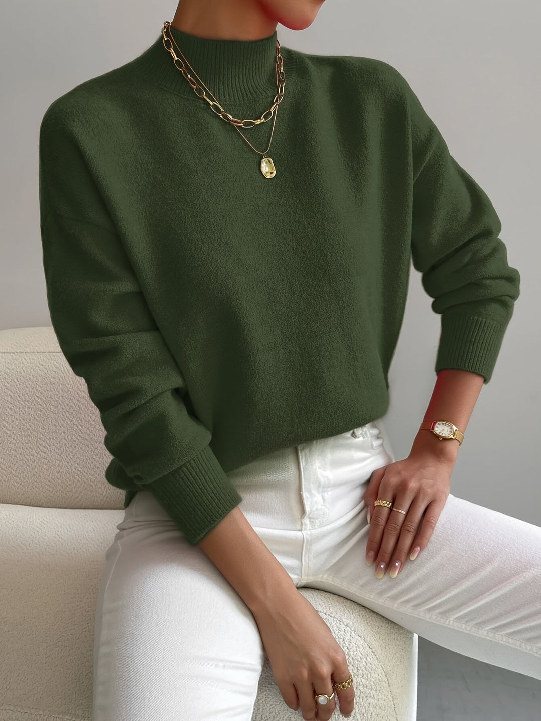 Verity – Mock Neck Knit Jumper