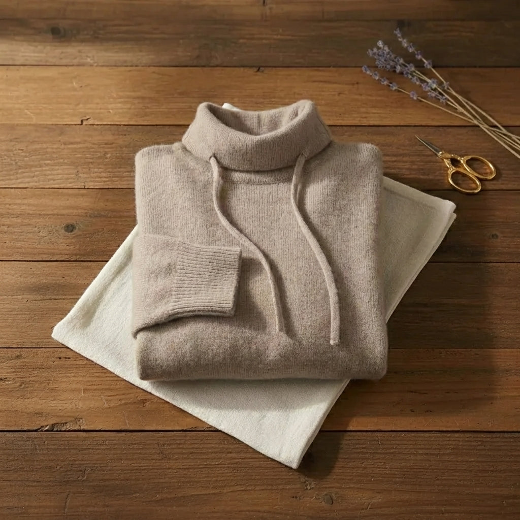 Lavinia – Turtleneck Drawstring Knit Jumper