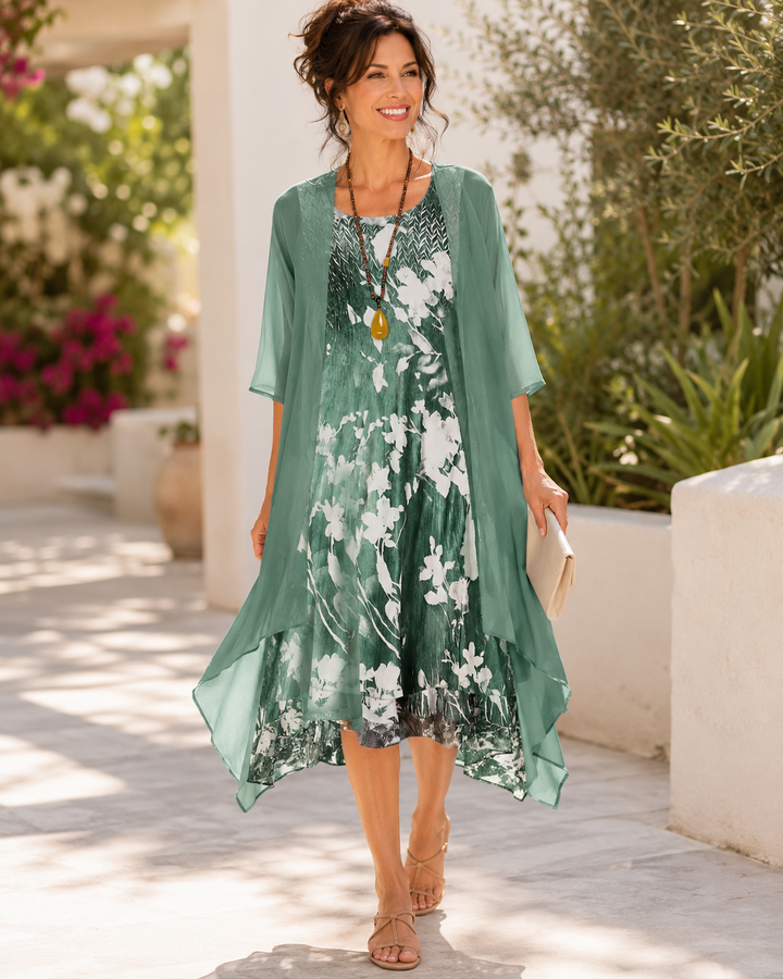 Rosemary – Floral Two Layer Midi Dress