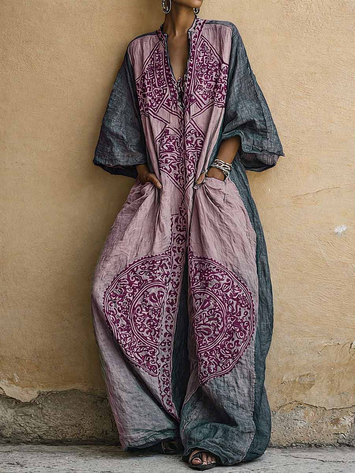 Flora – Bohemian Printed Wide-Leg Kaftan