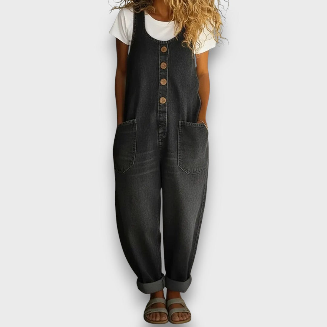 Iona – Relaxed Denim Dungaree Jumpsuit