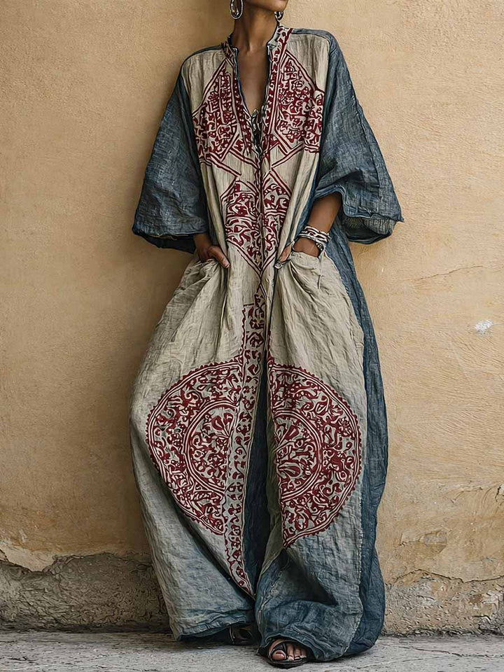 Flora – Bohemian Printed Wide-Leg Kaftan