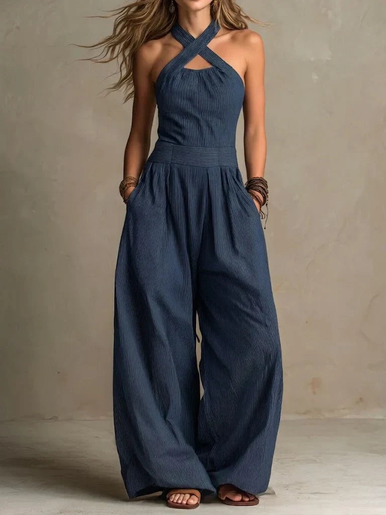 Susannah – Wide-Leg Halter Jumpsuit