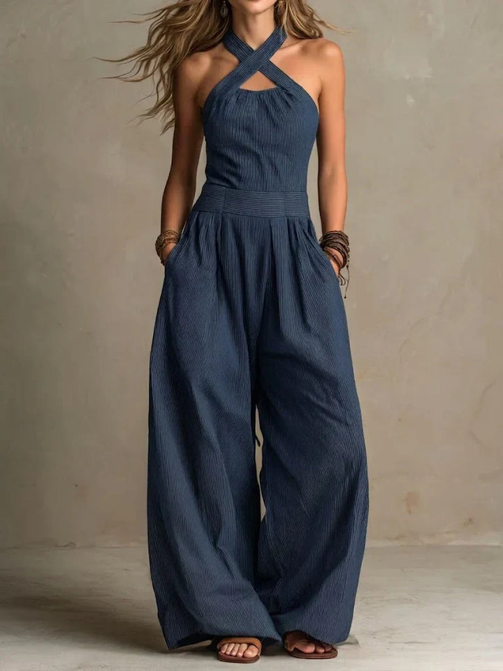 Susannah – Wide-Leg Halter Jumpsuit