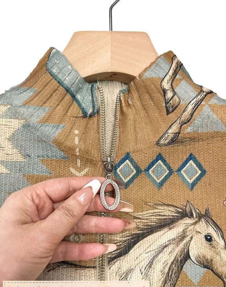 Drusilla – Desert Horse and Cactus Zip Jacket