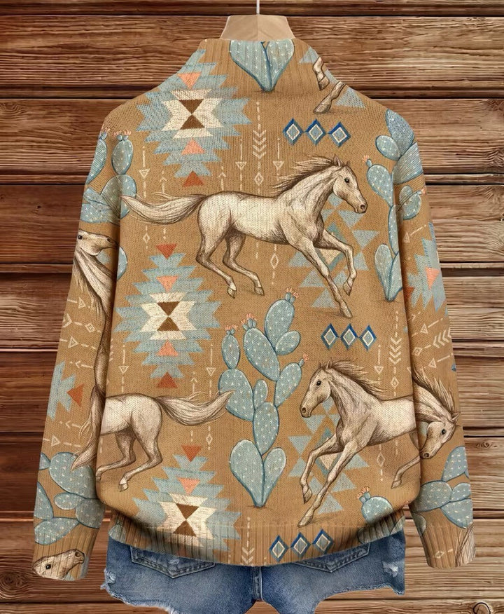 Drusilla – Desert Horse and Cactus Zip Jacket