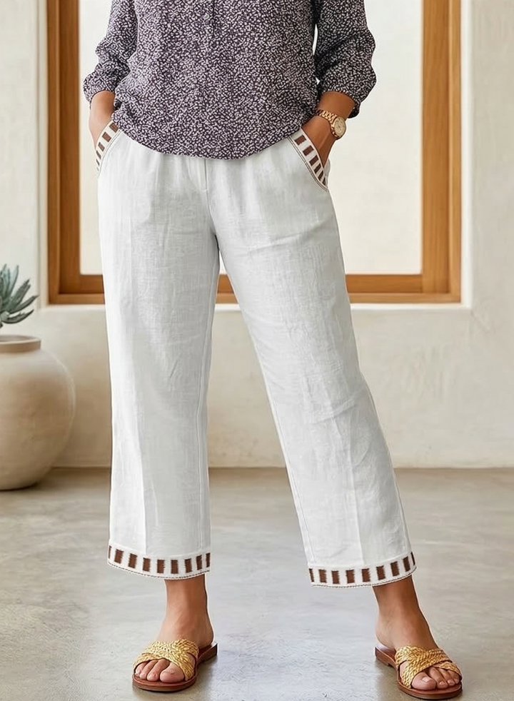 Brooklyn | Contrast Trim Cropped Trousers