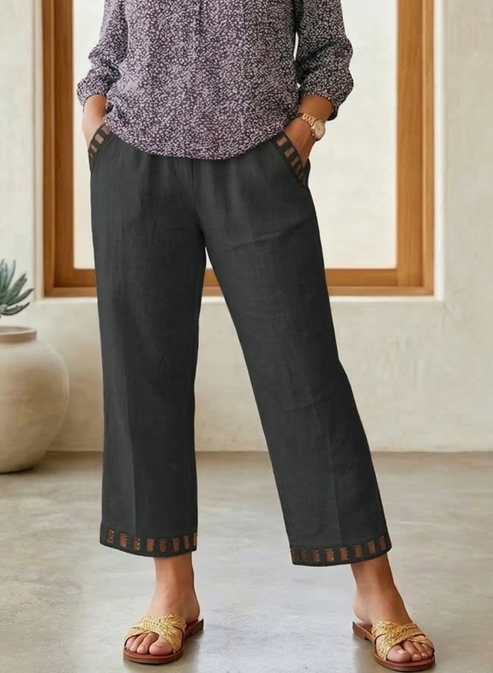 Brooklyn | Contrast Trim Cropped Trousers