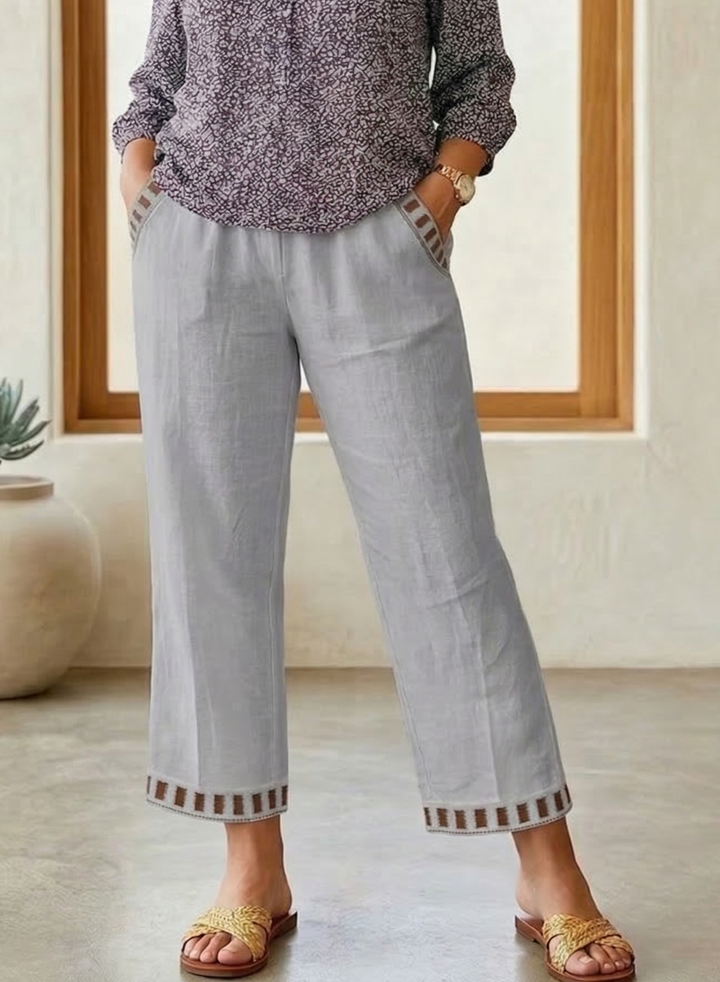 Brooklyn | Contrast Trim Cropped Trousers