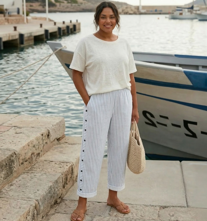 Elena | Striped Summer Trousers