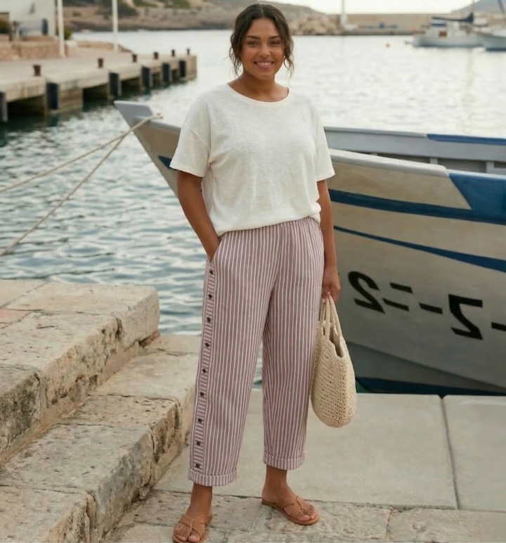 Elena | Striped Summer Trousers