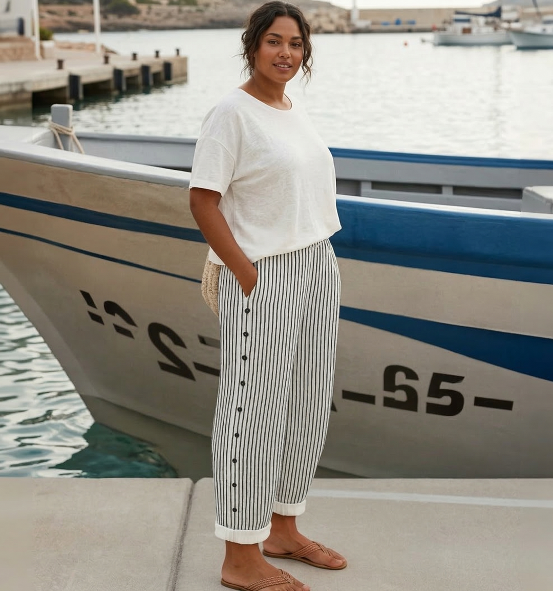 Elena | Striped Summer Trousers