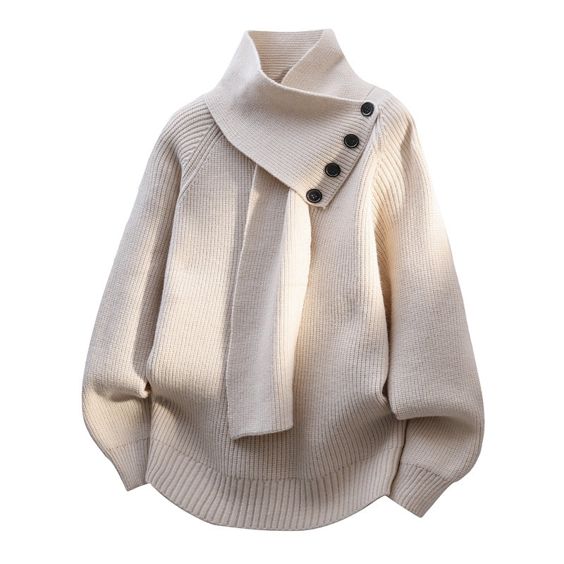 Perdita – Knit Jumper with Scarf Collar
