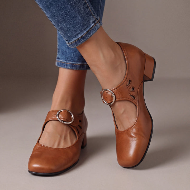 Jill – Buckle Strap Block Heel Mary Janes