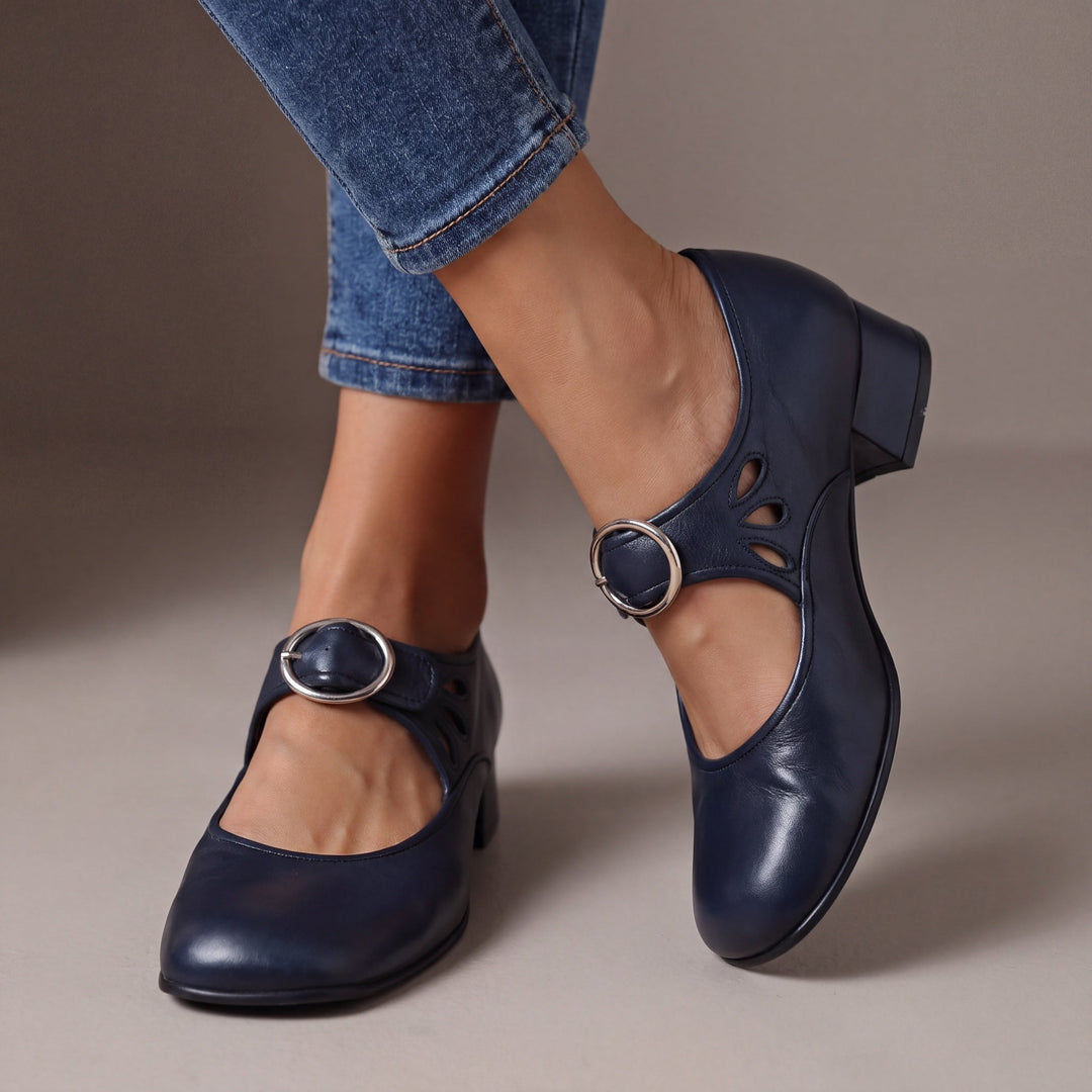 Jill – Buckle Strap Block Heel Mary Janes