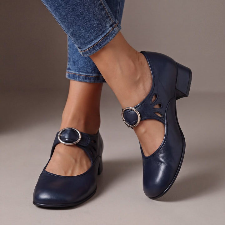 Jill – Buckle Strap Block Heel Mary Janes