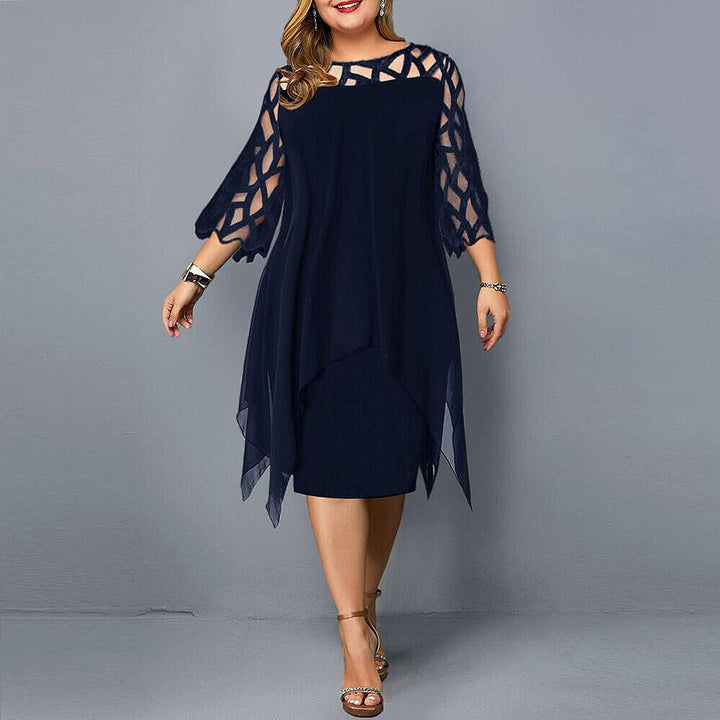 Fatima | Chic Plus Size Midi Dress for Modern Women
