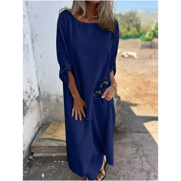 Sophia | Linen Dress + Trousers - Comfortable Two-Piece Set