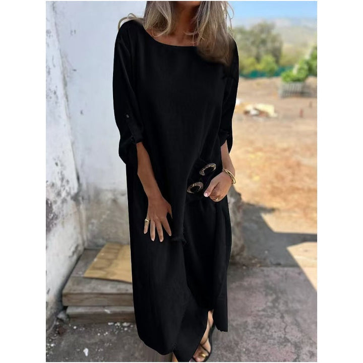 Sophia | Linen Dress + Trousers - Comfortable Two-Piece Set
