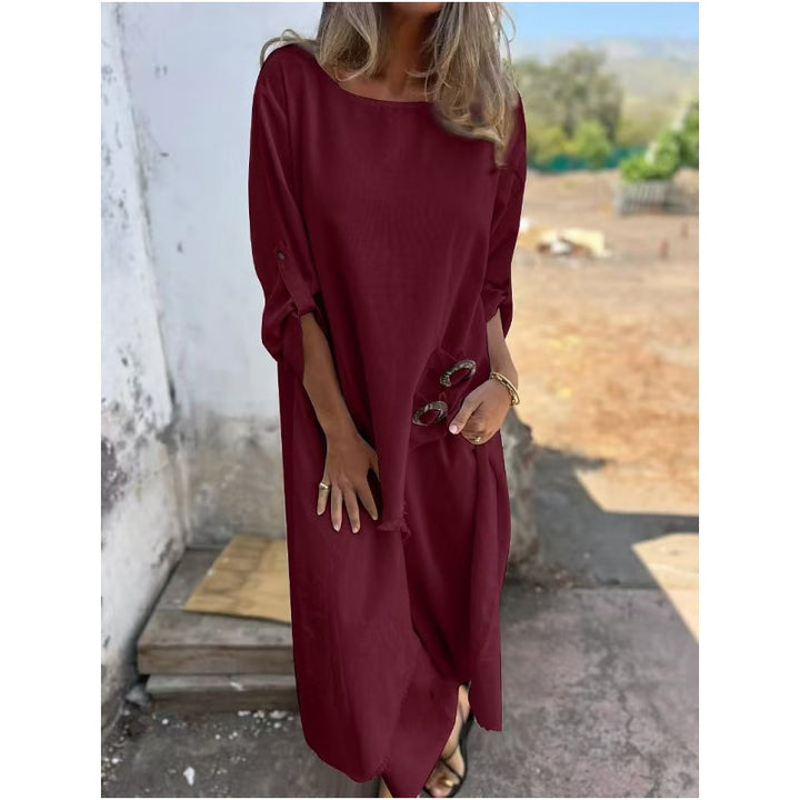 Sophia | Linen Dress + Trousers - Comfortable Two-Piece Set