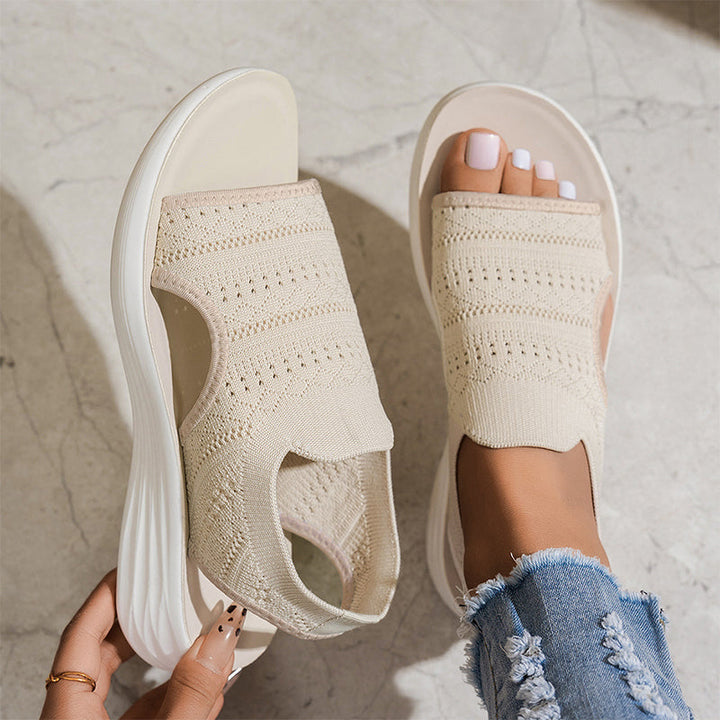 Gladys – Breathable Knit Platform Sandals