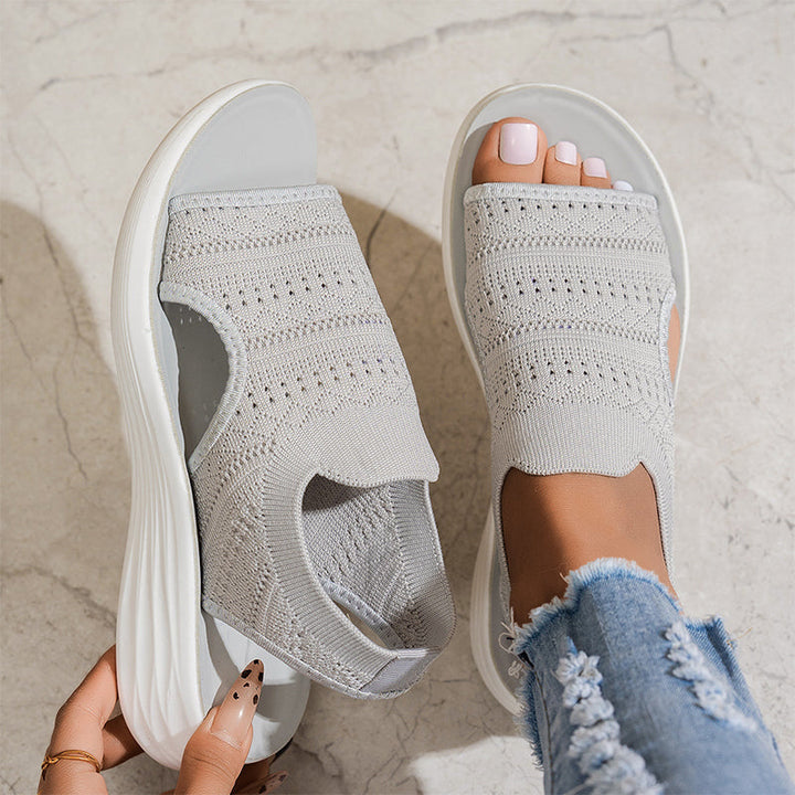 Gladys – Breathable Knit Platform Sandals