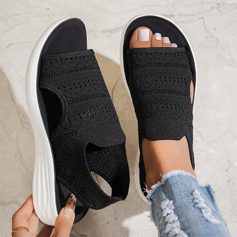 Gladys – Breathable Knit Platform Sandals