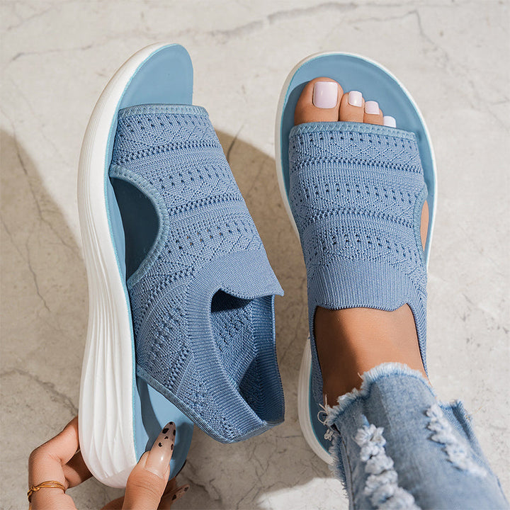 Gladys – Breathable Knit Platform Sandals