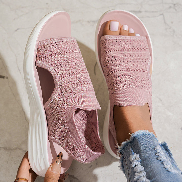Gladys – Breathable Knit Platform Sandals