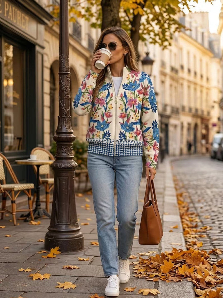 Felicity – Botanical Floral Zip Cardigan