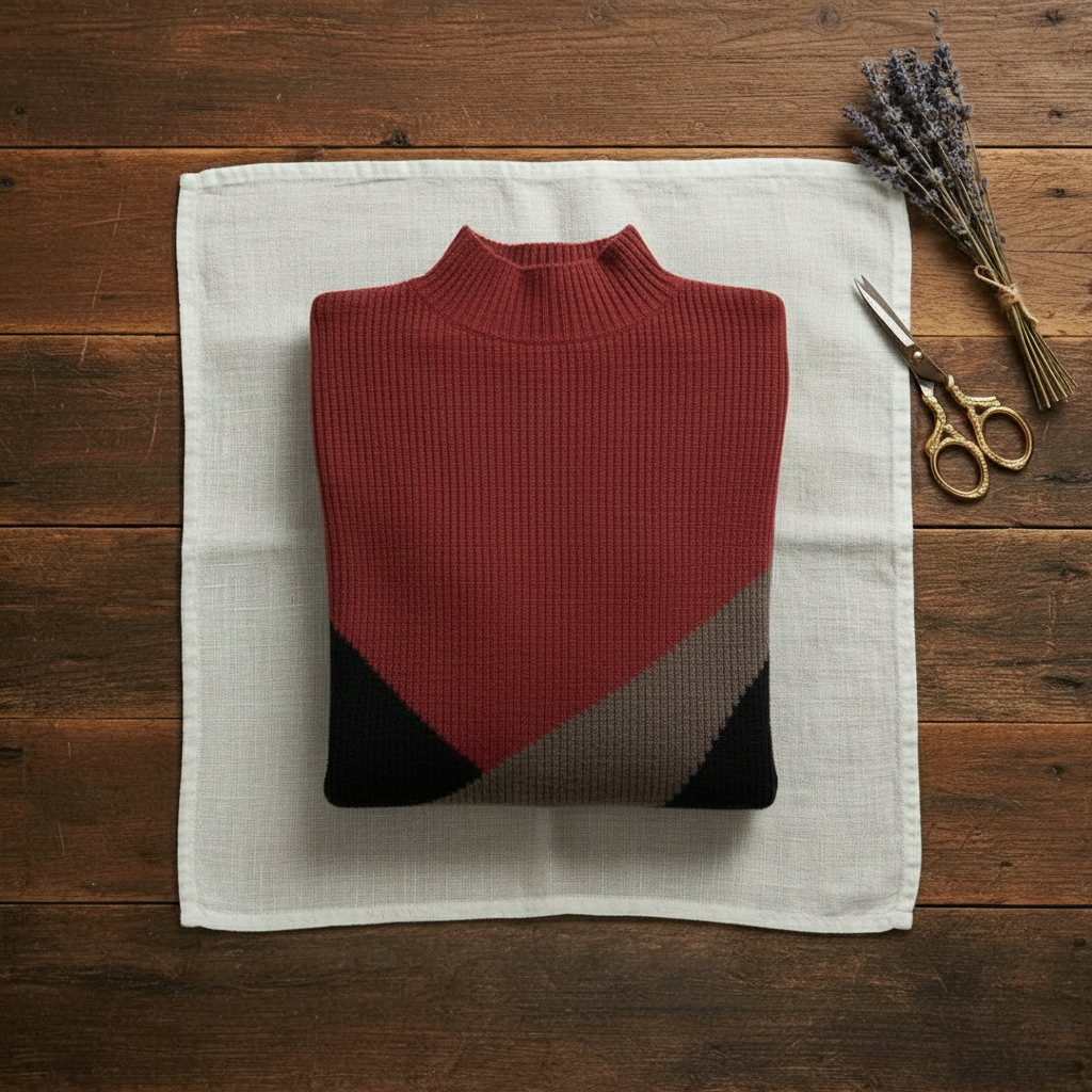 Bridget – Colour Block Mock Neck Jumper