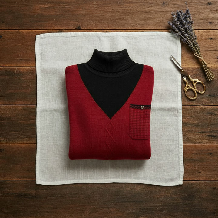 Doris – V-Neck Knit Jumper with Chest Pocket