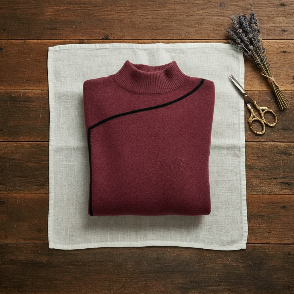 Rosamund – Turtleneck Jumper with Contrast Trim