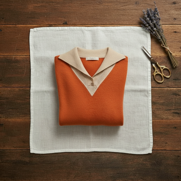 Prudence – Contrast Collar Knit Jumper