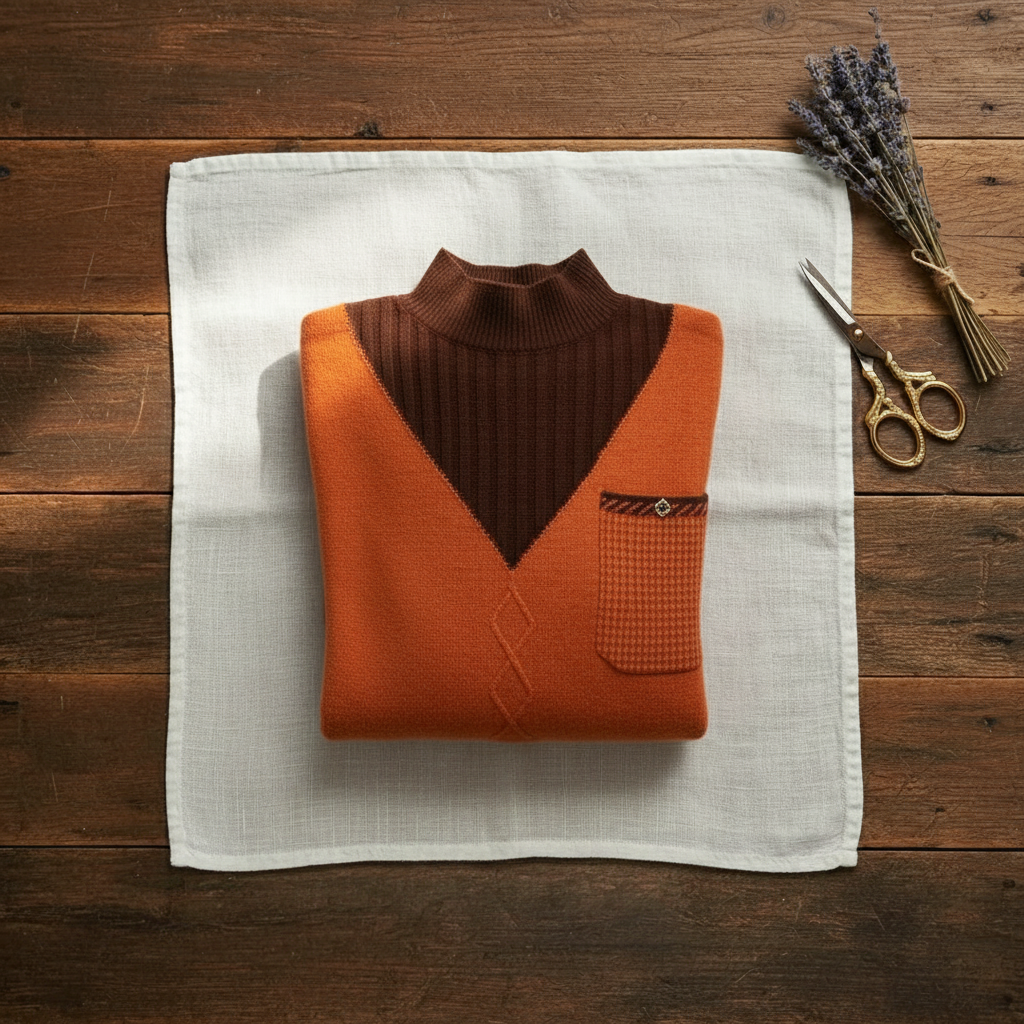 Doris – V-Neck Knit Jumper with Chest Pocket