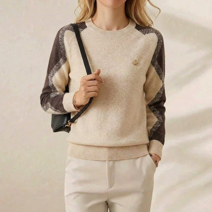 Jennifer – Contrast Sleeve Knit Jumper