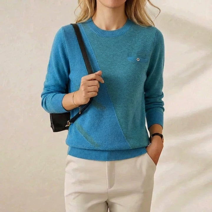 Iris – Crew Neck Jumper with Contrast Trim