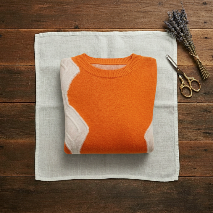 Lorraine – Crew Neck Colour-Block Knit Jumper