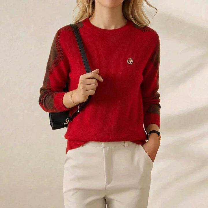 Jennifer – Contrast Sleeve Knit Jumper