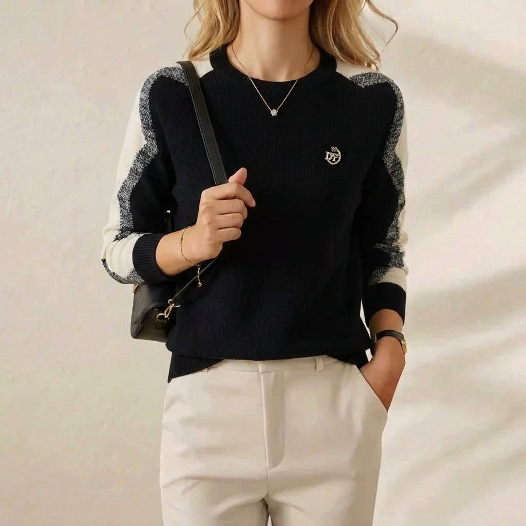Jennifer – Contrast Sleeve Knit Jumper