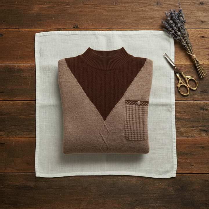Doris – V-Neck Knit Jumper with Chest Pocket
