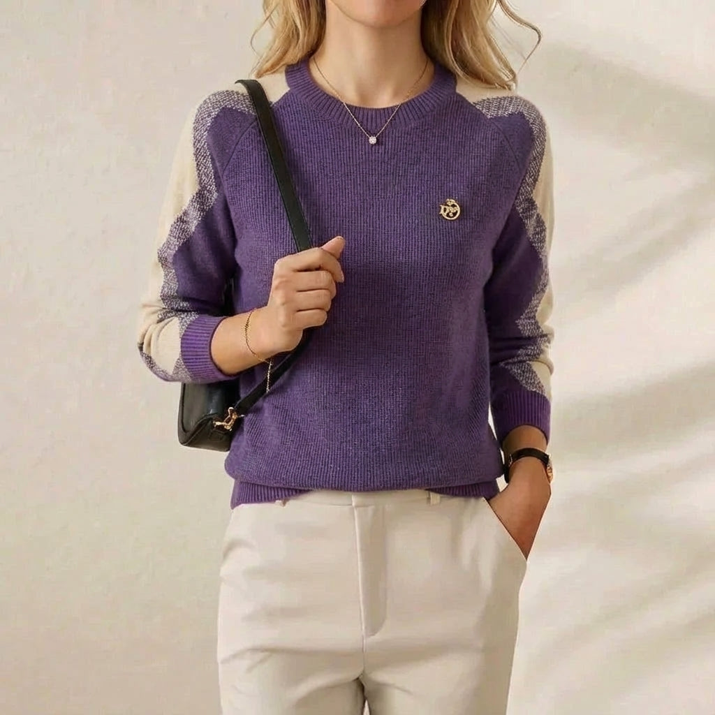 Jennifer – Contrast Sleeve Knit Jumper