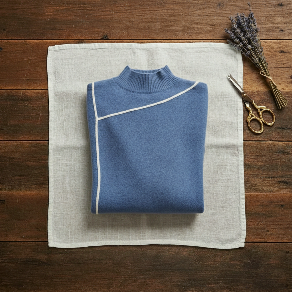 Rosamund – Turtleneck Jumper with Contrast Trim