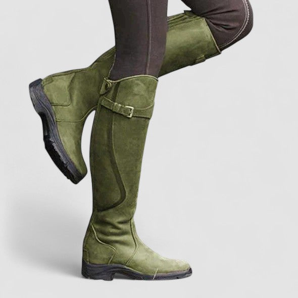 Theodora – Tall Riding Boots with Buckle Detail